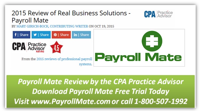 The CPA Practice Advisor Magazine Review of Payroll Mate software